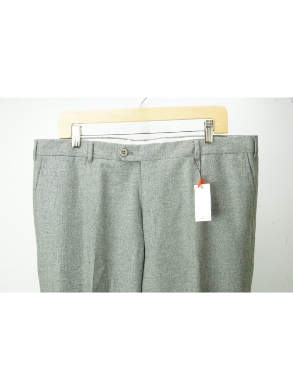 Isaia Light Gray Loro Piana Cotton Cloud Cashmere Blend Flannel Pants 54 EU